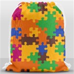 Retro colors puzzle pieces                                                                        Large Drawstring Bag