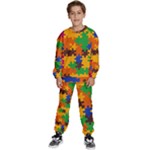 Retro colors puzzle pieces                                                             Kids  Sweatshirt set