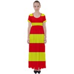 Aust Agder Flag High Waist Short Sleeve Maxi Dress