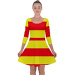 Aust Agder Flag Quarter Sleeve Skater Dress