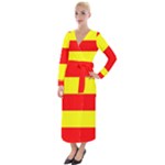 Aust Agder Flag Velvet Maxi Wrap Dress