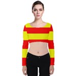 Aust Agder Flag Velvet Long Sleeve Crop Top