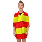 Aust Agder Flag Half Sleeve Chiffon Kimono