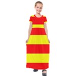 Aust Agder Flag Kids  Short Sleeve Maxi Dress