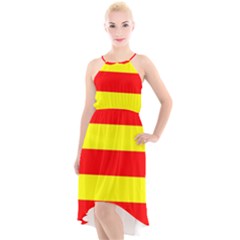 High-Low Halter Chiffon Dress  