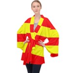 Aust Agder Flag Long Sleeve Velvet Kimono 