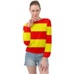 Aust Agder Flag Banded Bottom Chiffon Top