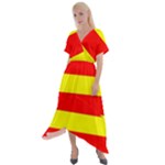 Aust Agder Flag Cross Front Sharkbite Hem Maxi Dress