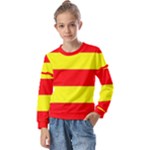 Aust Agder Flag Kids  Long Sleeve Tee with Frill 