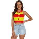 Aust Agder Flag Backless Halter Cami Shirt