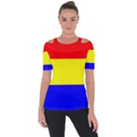 Budapest Flag Shoulder Cut Out Short Sleeve Top