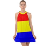 Budapest Flag Halter Tie Back Chiffon Dress