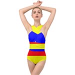 Budapest Flag Cross Front Low Back Swimsuit