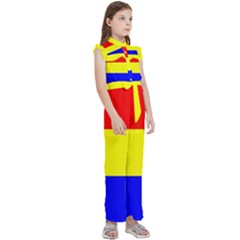 Kids  Sleeveless Ruffle Edge Band Collar Chiffon One Piece 