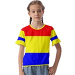 Budapest Flag Kids  Cuff Sleeve Scrunch Bottom Tee