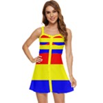 Budapest Flag Ruffle Edge Bra Cup Chiffon Mini Dress