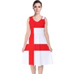 Bologna Flag V-Neck Midi Sleeveless Dress 