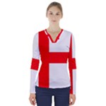 Bologna Flag V-Neck Long Sleeve Top