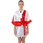 Bologna Flag Half Sleeve Satin Kimono 