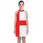 Bologna Flag Velvet Halter Neckline Dress 