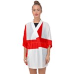 Bologna Flag Half Sleeve Chiffon Kimono