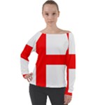 Bologna Flag Off Shoulder Long Sleeve Velour Top