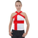 Bologna Flag Cross Neck Velour Top