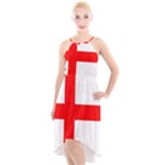 Bologna Flag High-Low Halter Chiffon Dress 