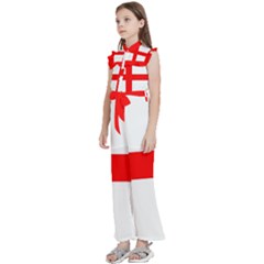 Kids  Sleeveless Ruffle Edge Band Collar Chiffon One Piece 