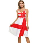 Bologna Flag Sleeveless Tie Front Chiffon Dress