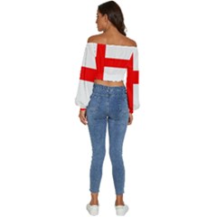 Long Sleeve Crinkled Weave Crop Top 