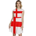 Bologna Flag Cap Sleeve High Waist Dress