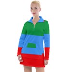 Dagestan Flag Women s Long Sleeve Casual Dress