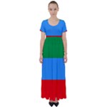 Dagestan Flag High Waist Short Sleeve Maxi Dress