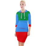 Dagestan Flag Quarter Sleeve Hood Bodycon Dress