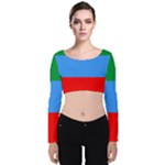 Dagestan Flag Velvet Long Sleeve Crop Top