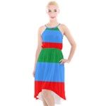 Dagestan Flag High-Low Halter Chiffon Dress 