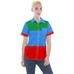 Dagestan Flag Women s Short Sleeve Pocket Shirt