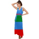 Dagestan Flag V-Neck Chiffon Maxi Dress