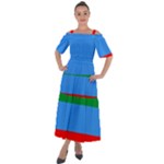 Dagestan Flag Shoulder Straps Boho Maxi Dress 