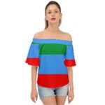 Dagestan Flag Off Shoulder Short Sleeve Top