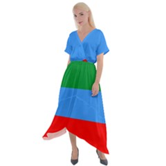Cross Front Sharkbite Hem Maxi Dress 