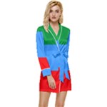 Dagestan Flag Long Sleeve Satin Robe