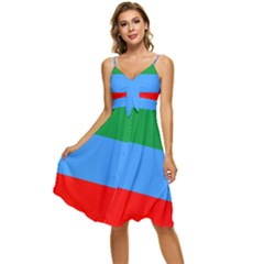 Sleeveless Tie Front Chiffon Dress 