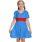 Dagestan Flag Kids  Short Sleeve Tiered Mini Dress