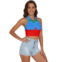 Backless Halter Cami Shirt 