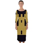 Finnmark Flag Quarter Sleeve Midi Bodycon Dress