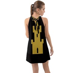 Halter Tie Back Chiffon Dress 