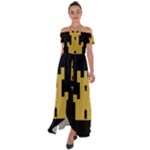 Finnmark Flag Off Shoulder Open Front Chiffon Dress
