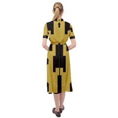 Keyhole Neckline Chiffon Dress 